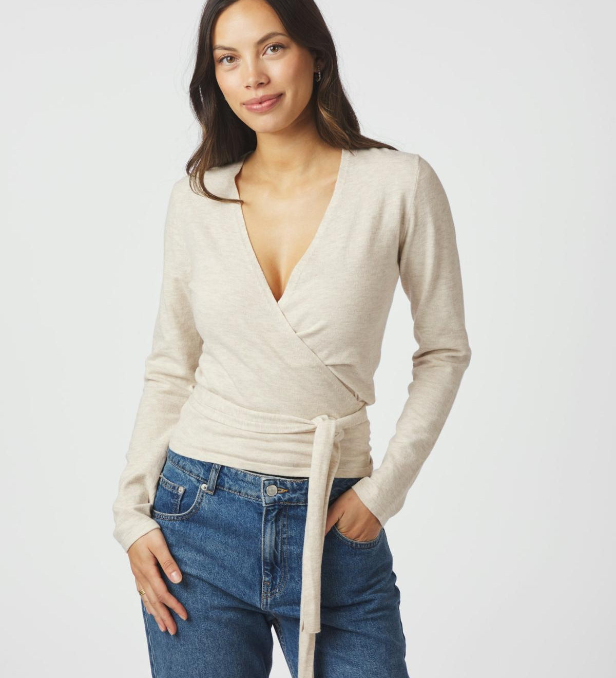 Tilfa knit wrap blouse
