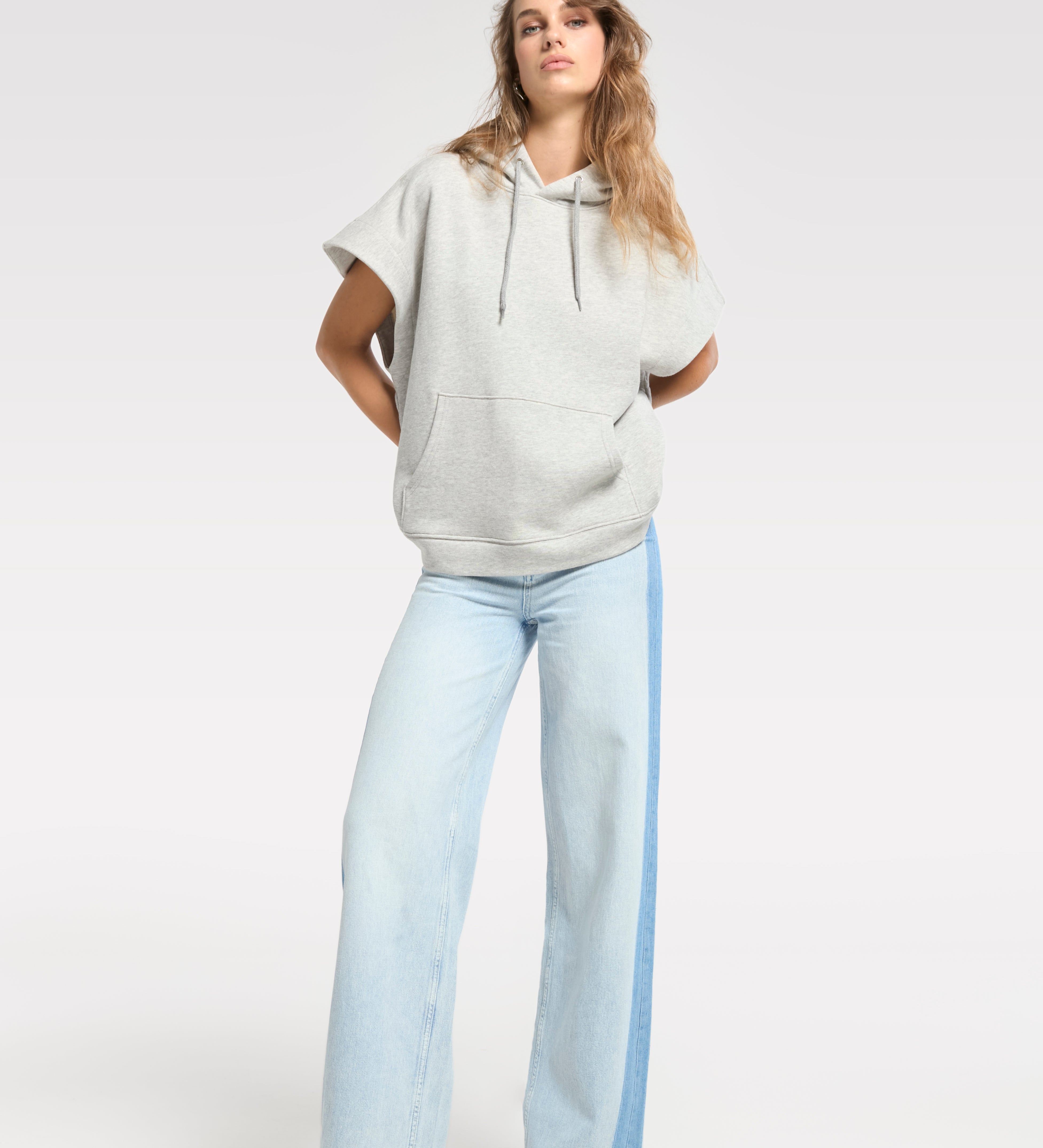 Wide Leg Jeans With Patchwork