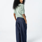 High waisted denim pants