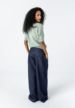 High waisted denim pants