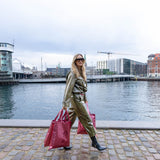 Draped leather jacket