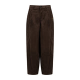 Faux Suede Pants With Cutline - Anna Fit