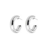 Medium chunky hoops silver