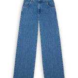 Flowy palazzo jeans dark wash
