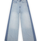 Wide Leg Jeans With Patchwork