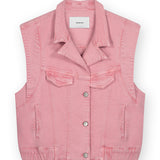 Colored cropped denim gilet