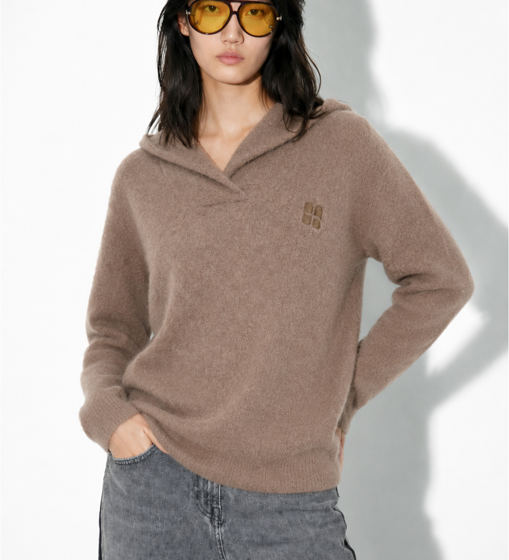 Maille Capuche Nola Kaki